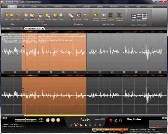 FlexiMusic Audio Editor screenshot
