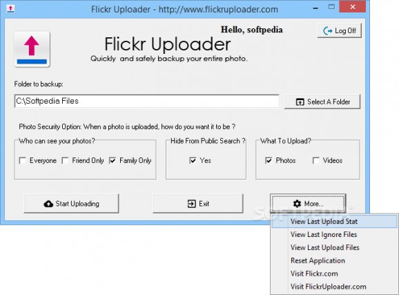 Flickr Uploader screenshot
