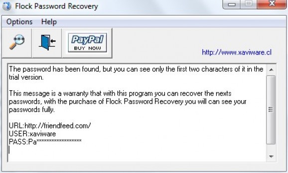 Flock Password Recovery screenshot