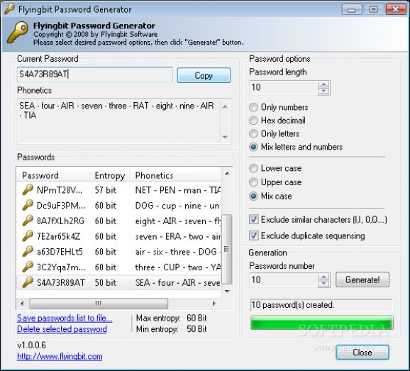 FlyingBit Password Generator screenshot