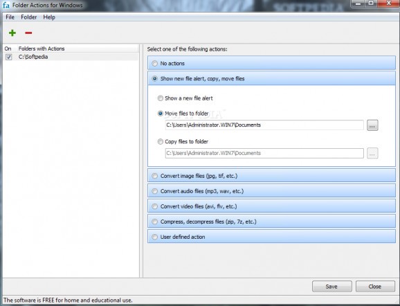 Folder Actions for Windows screenshot