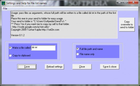 Folder File Name To Clipboard screenshot
