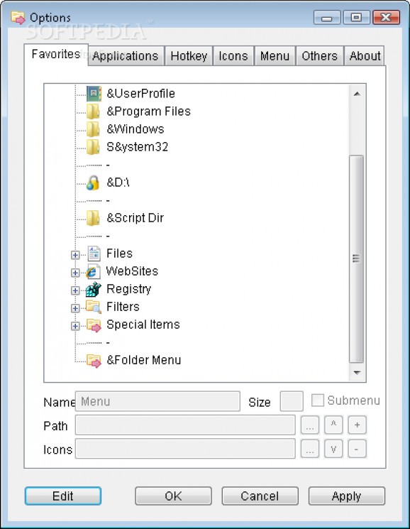 Folder Menu screenshot