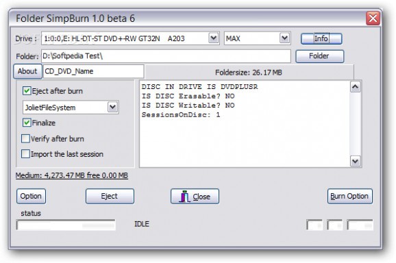 Folder SimpBurn screenshot