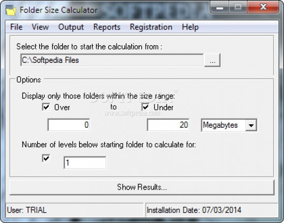 Folder Size Calculator screenshot