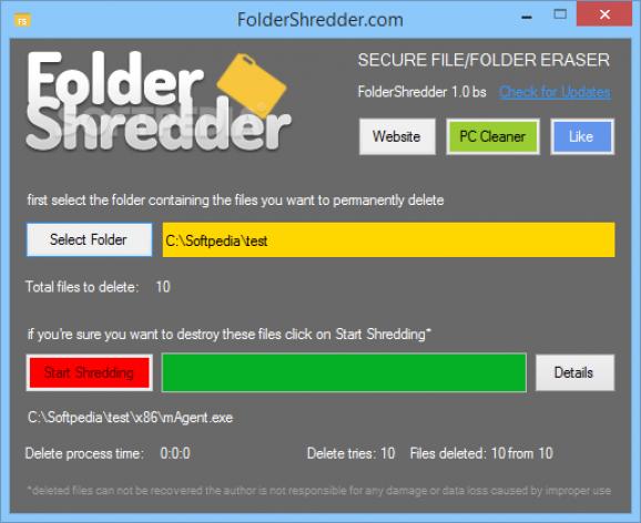 FolderShredder screenshot