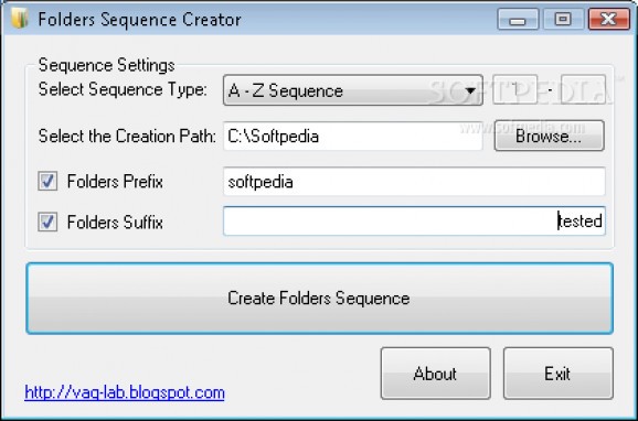 Folders Sequence Creator screenshot