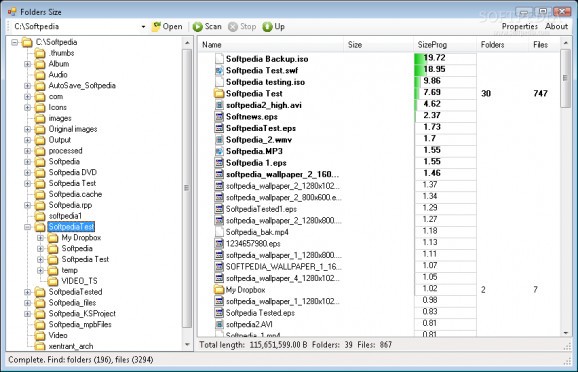 Folders Size screenshot