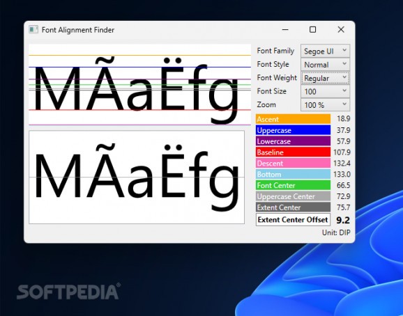 Font Alignment Finder screenshot