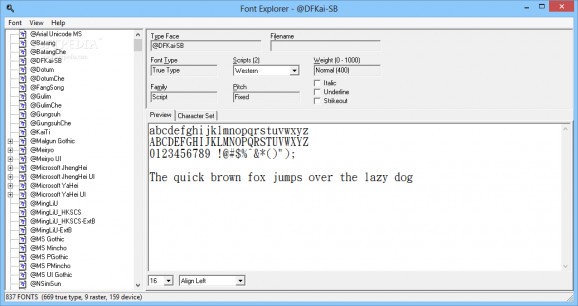 Font Explorer screenshot