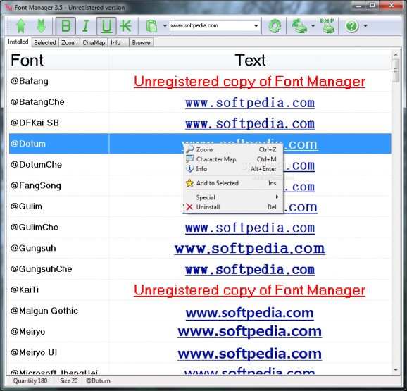 Font Manager screenshot