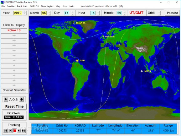 Footprint Satellite Tracker screenshot
