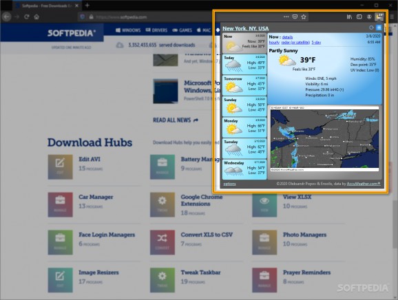 Forecastfox for Firefox screenshot