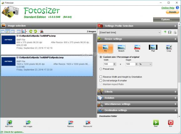 Fotosizer screenshot