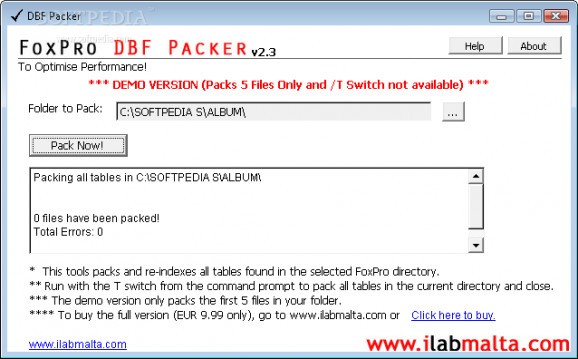 FoxPro DBF Packer screenshot