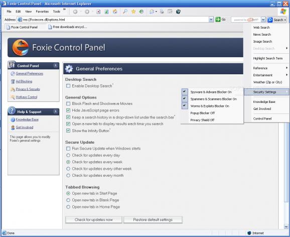 Foxie Privacy, Security & Productivity Suite screenshot