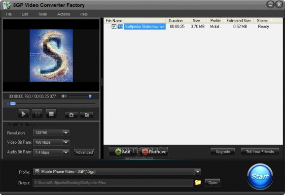Free 3GP Video Converter Factory screenshot
