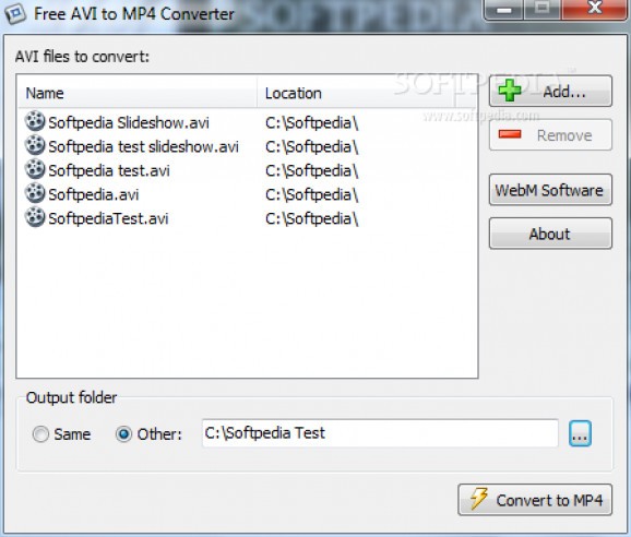 Free AVI to MP4 Converter screenshot