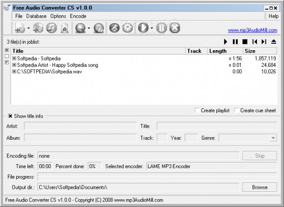 Free Audio Converter CS screenshot