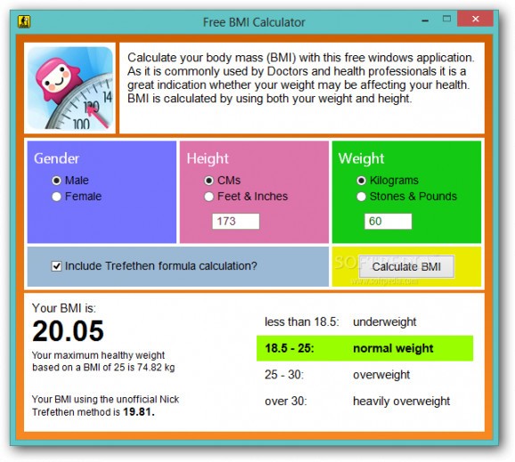 Free BMI Calculator screenshot