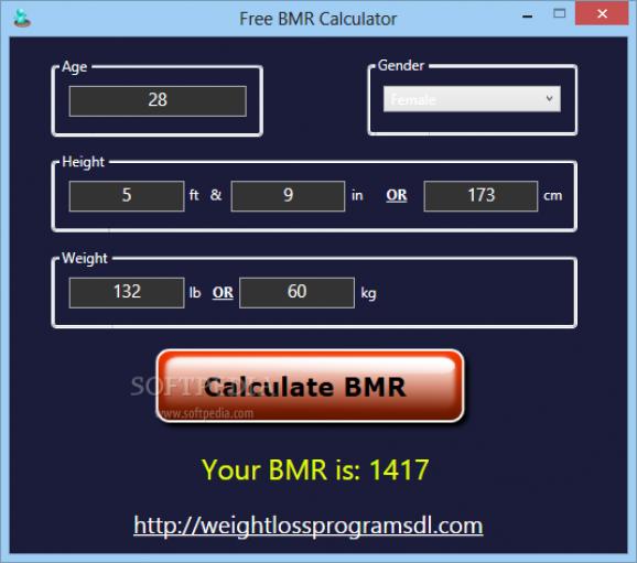 Free BMR Calculator screenshot
