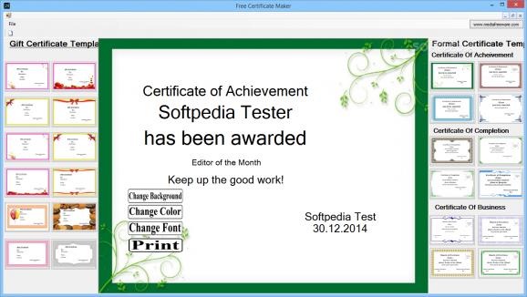 Free Certificate Maker screenshot