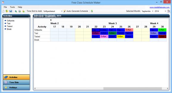 Free Class Schedule Maker screenshot