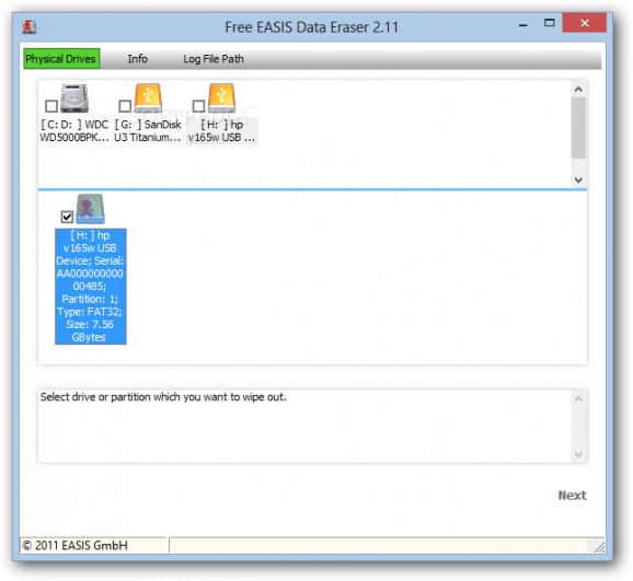 Free EASIS Data Eraser screenshot