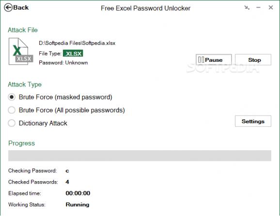 Free Excel Password Unlocker screenshot