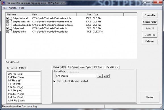 Free Excel / Xls to Image Jpg / Jpeg Bmp Tiff Png Converter screenshot