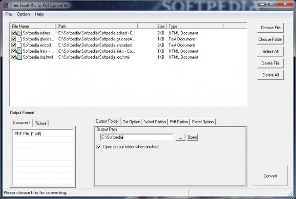 Free Excel / Xls to Pdf Converter screenshot