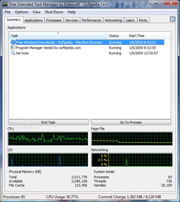 Free Extended Task Manager screenshot