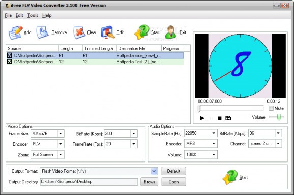 iFree FLV Video Converter screenshot