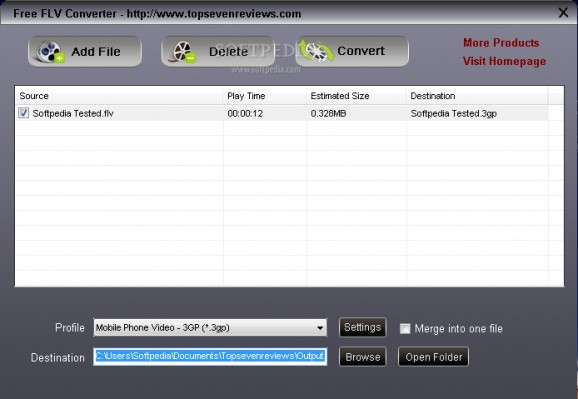 Free FLV to 3GP Converter screenshot