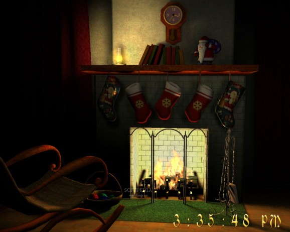 Free Fireplace 3D Screensaver screenshot