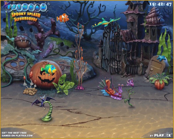 Free Fishdom: Spooky Splash Screensaver screenshot