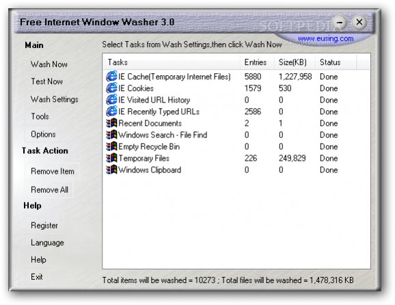 Free Internet Window Washer screenshot