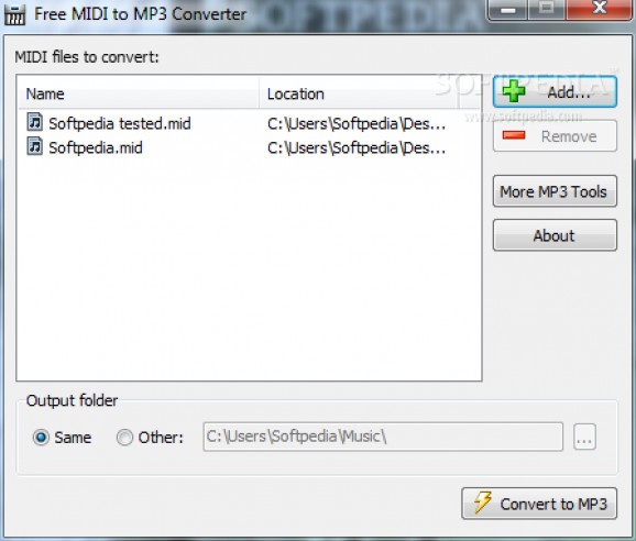 Free MIDI to MP3 Converter screenshot