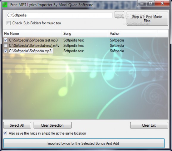 Free MP3 Lyrics Importer screenshot