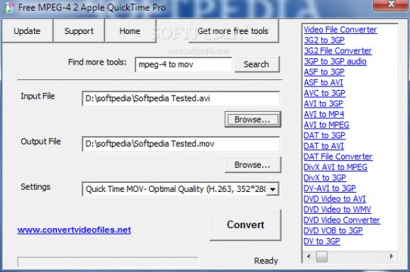 Free MPEG-4 2 Apple QuickTime Pro screenshot
