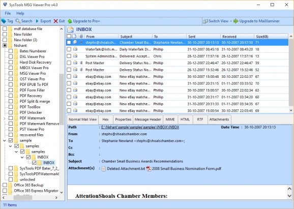 MSG File Reader screenshot