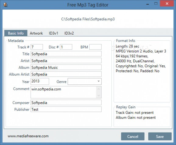 Free Mp3 Tag Editor screenshot