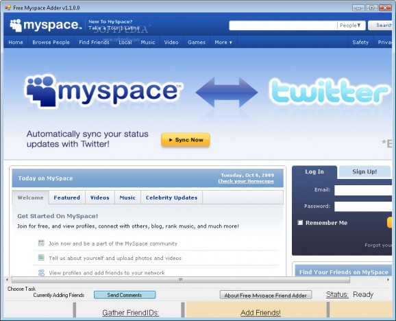 Free Myspace Friend Adder screenshot