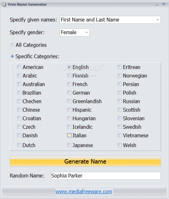 Free Name Generator screenshot
