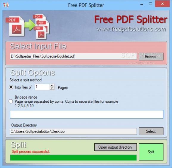Free PDF Splitter screenshot
