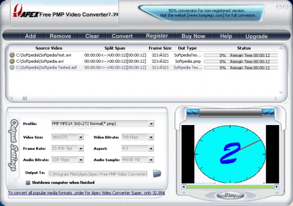 Apex Free PMP Video Converter screenshot