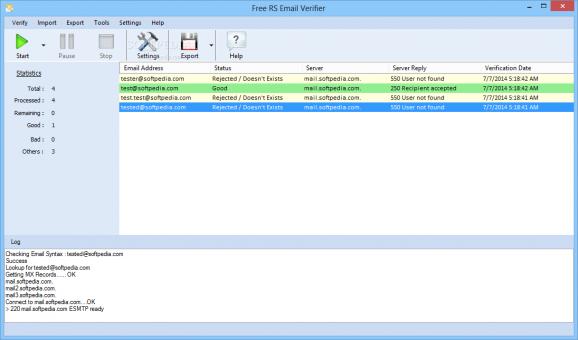 Free RS Email Verifier screenshot