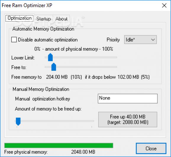 Free Ram Optimizer XP screenshot