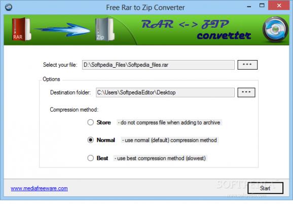 Free Rar to Zip Converter screenshot