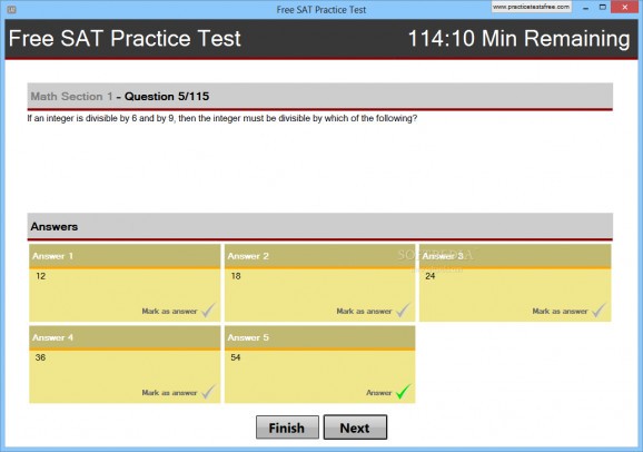 Free SAT Practice Test screenshot